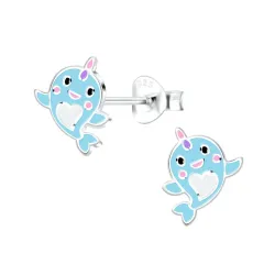 hval børneøreringe i sølv - Little Ones