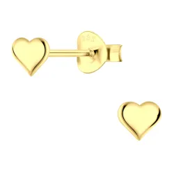 hjerte børneøreringe i forgyldt sølv - Little Ones