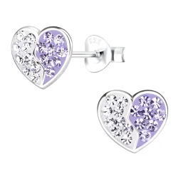 hjerte lilla børneøreringe i sølv - Little Ones