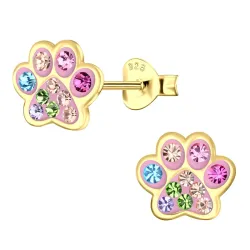 pote multifarvet børneøreringe i forgyldt sølv - Little Ones