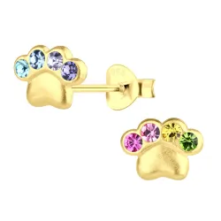 pote multifarvet børneøreringe i forgyldt sølv - Little Ones