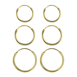10 x 12 x 14 mm creoler i forgyldt sølv