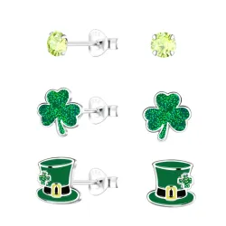 firkløver børneøreringe i sølv - Little Ones