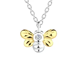 bi halskæde i sølv med vedhæng i sølv og forgyldt sølv - Little Ones