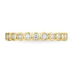 zirkon guldring i 9 karat guld