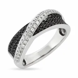 sort diamant hvidguldsring i 14 karat hvidguld 0,23 ct 0,3 ct