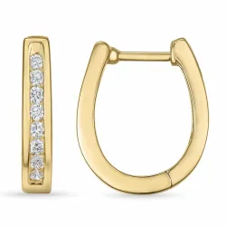 Creoler i 14 karat guld med diamanter 