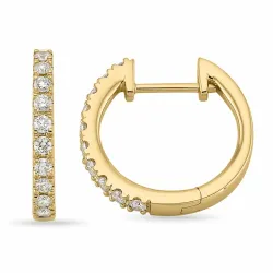 15 mm diamant creoler i 14 karat guld med diamant 