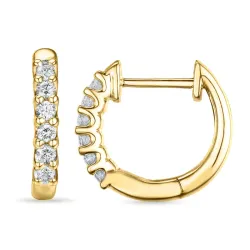 13 mm diamant creoler i 14 karat guld med diamant