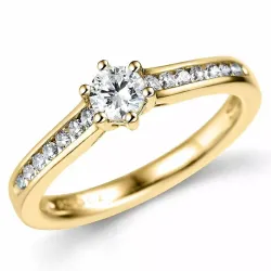 Diamant guld ring i 14 karat guld 0,31 ct 0,20 ct