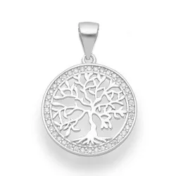 rundt livets træ vedhæng i sølv