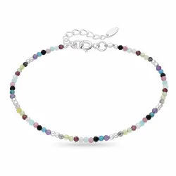 multifarvet armbånd i sølv 16 + 2 cm x 2,3 mm