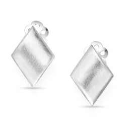 firkantet øreclips i sølv