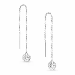 lange kæde øreringe i sølv