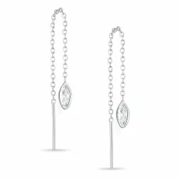 lange kæde øreringe i sølv