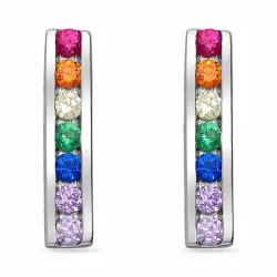 multifarvede zirkon øreringe i sølv