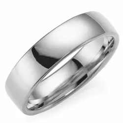 blank 6 mm vielsesring i 9 karat hvidguld