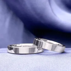 4 mm vielsesringe i 9 karat hvidguld - sæt