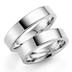 5 mm vielsesringe i 9 karat hvidguld - sæt