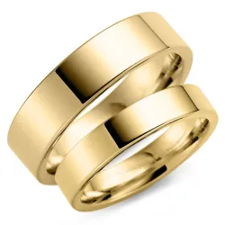 6 og 5 mm vielsesringe i 9 karat guld - sæt