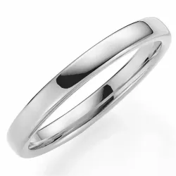 smal 3 mm vielsesring i 9 karat hvidguld