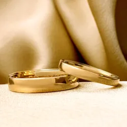 5 og 3 mm vielsesringe i 9 karat guld - sæt