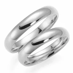 4 mm vielsesringe i 9 karat hvidguld - sæt