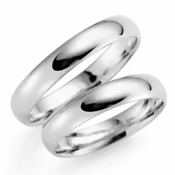4 mm vielsesringe i 14 karat hvidguld - sæt