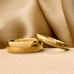 6 og 3 mm vielsesringe i 9 karat guld - sæt