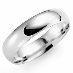 bred 6 mm vielsesring i 9 karat hvidguld