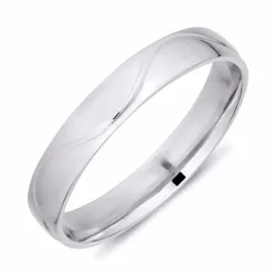 4 mm vielsesring i 9 karat hvidguld