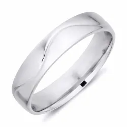 5 mm vielsesring i 9 karat hvidguld
