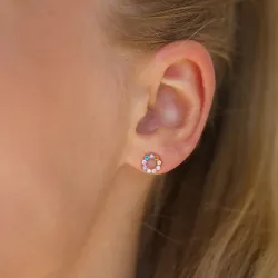 multifarvede øreringe i 9 karat guld med zirkon - Gold Collection