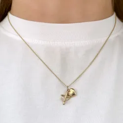 tro-håb-kærlighed halskæde i forgyldt sølv med vedhæng i 9 karat guld - Amoré