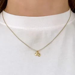 tro-håb-kærlighed halskæde i forgyldt sølv med vedhæng i 9 karat guld - Amoré