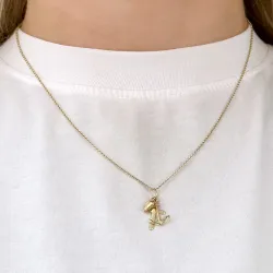 tro-håb-kærlighed halskæde i forgyldt sølv med vedhæng i 9 karat guld - Amoré