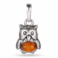 fugl rav vedhæng i sølv