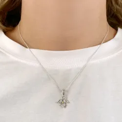 engel vedhæng i sølv og forgyldt sølv