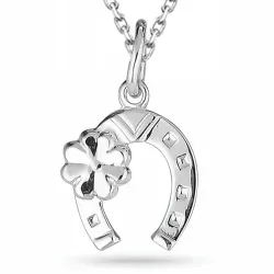 heste halskæde i sølv med vedhæng i rhodineret sølv