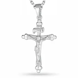 kors med jesus halskæde i sølv med vedhæng i sølv - Amoré