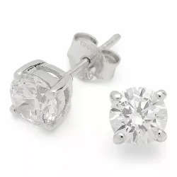 6 mm zirkon øreringe i sølv