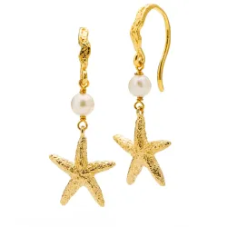 Sistie Selina søstjerne øreringe i forgyldt sølv