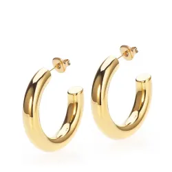 Sistie2ND Aura Medium halvcreoler i forgyldt stål