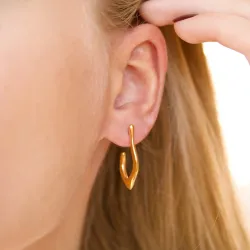 Sistie2ND x Signe Kragh Small halvcreoler i forgyldt stål