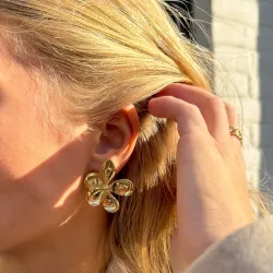 Sistie2ND Blumie Large øreringe i forgyldt stål