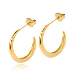 Sistie2ND Lux creoler i forgyldt stål