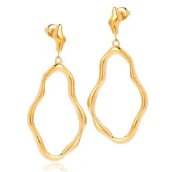 Sistie2ND Wavy øreringe i forgyldt stål