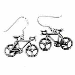 cykel øreringe i sølv