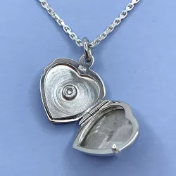 15 mm hjerte medaljon i sølv