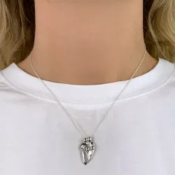 mor og barn vedhæng i sølv